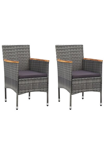 Concept Καρέκλες κήπου, 2 τεμ., γκρι, πολυρατάν
