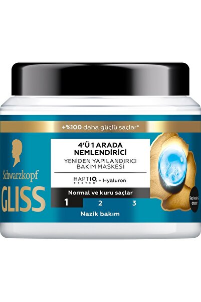 Gliss Revive Nemlendirici 4'Ü 1 Arada Bakım Maskesi 400 ml, Normal Kuru Saçlar