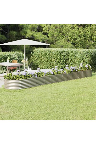 Concept Jardinieră, argintiu, 512x80x36 cm, oțel vopsit electrostatic