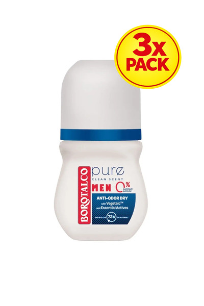 Borotalco 3x PACK Men Roll-on Pure 50ml