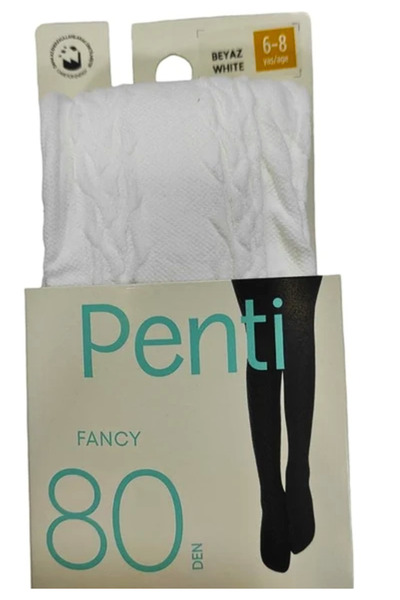 Penti Dres fetițe 80 DEN ,,Fancy'' 80 Den- mat, opac, alb