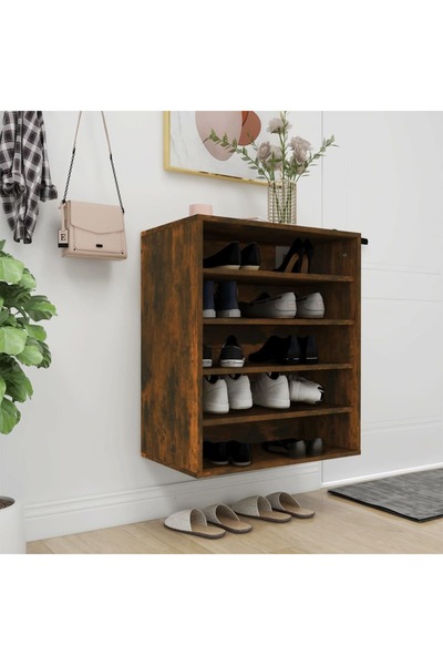 Concept Ράφι παπουτσιών, καπνιστή δρυς, 60x35x70 εκ., επεξεργασμένο ξύλο