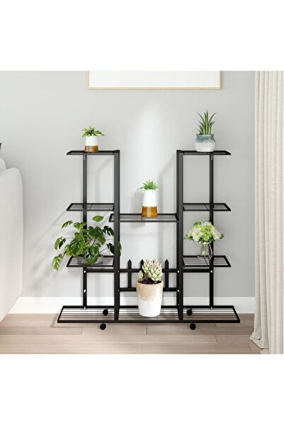 Concept Ζωγραφική βάση με ρόδες, 94,5x24,5x91,5 cm, μαύρη, σιδερένια