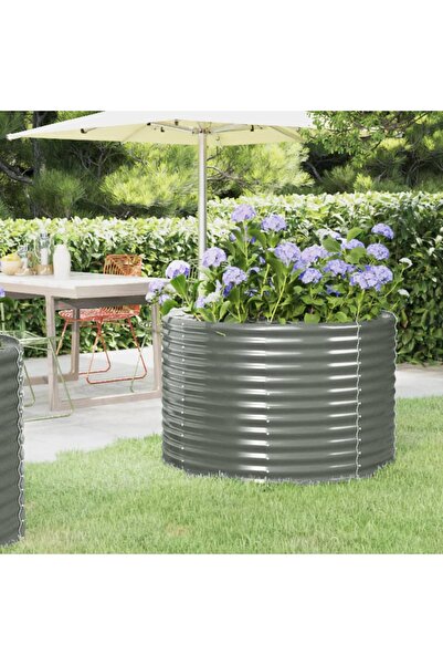 Concept Γκρι γλάστρα κήπου 100x100x68 cm ηλεκτροστατικά βαμμένη από ατσάλι