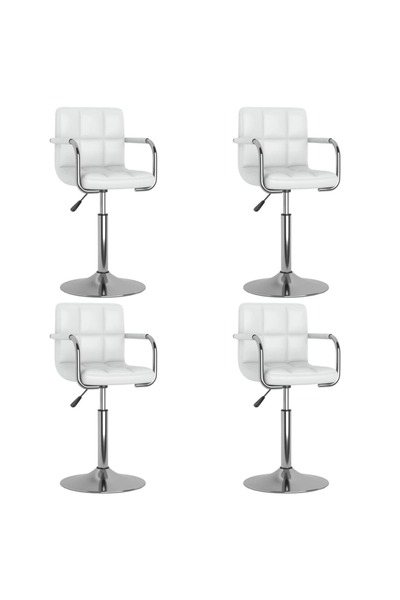 Concept Scaune de bucătărie pivotante, 4 buc., alb, piele ecologică