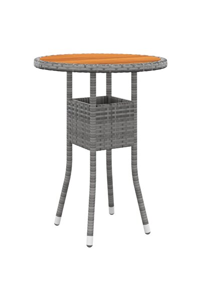 Concept Τραπέζι κήπου, γκρι, Ø60x75cm, ξύλο ακακίας/πολυ ρατάν