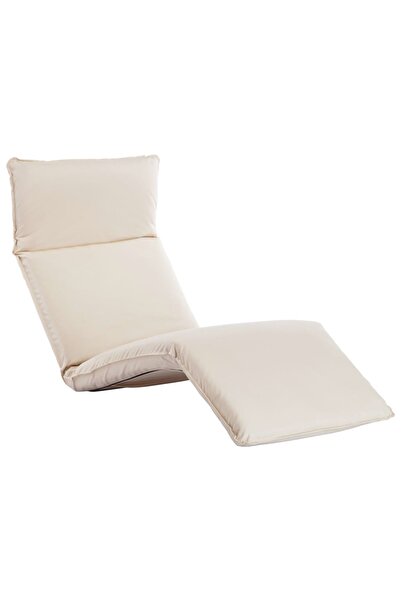 Concept Πτυσσόμενη ξαπλώστρα, κρεμ λευκό, ύφασμα oxford