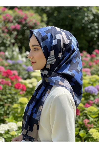 Bonjela Geometric Patterned Women's Scarf – Modern Stylish Soft-Textured Dail...