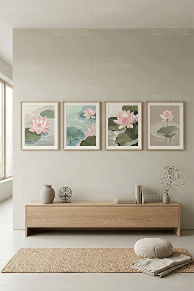 Tontilika Σετ ζωγραφικής Lotus Art and Zen Touches με 4 ξύλινα κορνιζάκια
