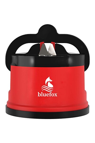 BlueFox Kırmızı PowerGrip'li Bıçak Bileyici - Vantuzlu Vakumlu, Serbest Eller...
