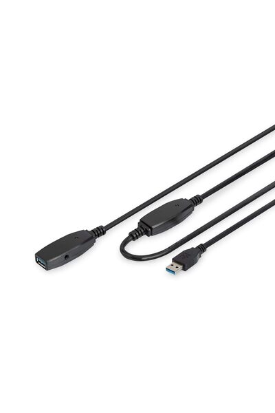 Aktif USB 3.0 Uzatma Kablosu - 10 m - 5 Gbps Aktarım Hızı - Tak ve Çalıştır - Hotswap - LED