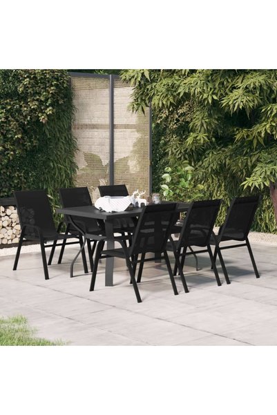 Concept Garden furniture set, 7 pieces, black