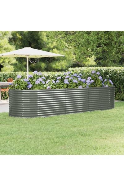 Concept Jardinieră grădină gri 322x100x68 cm oțel vopsit electrostatic
