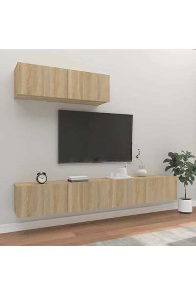 Concept Set dulap TV, 3 piese, stejar sonoma, lemn prelucrat