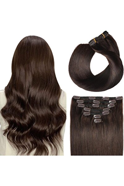 OEM Przedłużanie włosów Clip-in SUYYA 45 cm 7szt #2 ciemnobrązowe 80g Remy