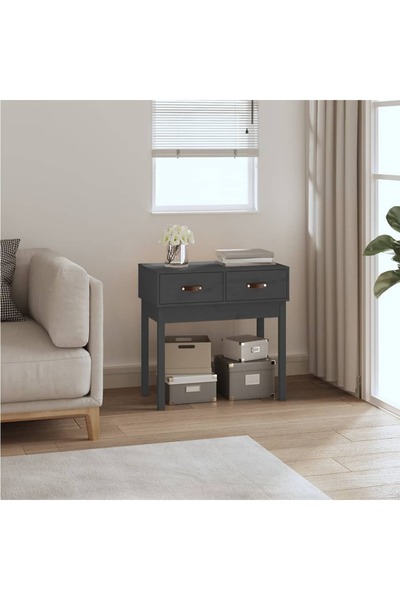 Concept Τραπέζι κονσόλας, γκρι, 76,5x40x75 cm, μασίφ ξύλο πεύκου