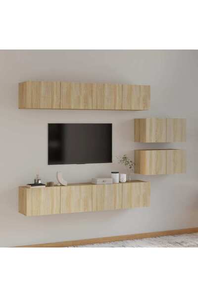 Concept Set dulap TV, 6 piese, stejar sonoma, lemn prelucrat