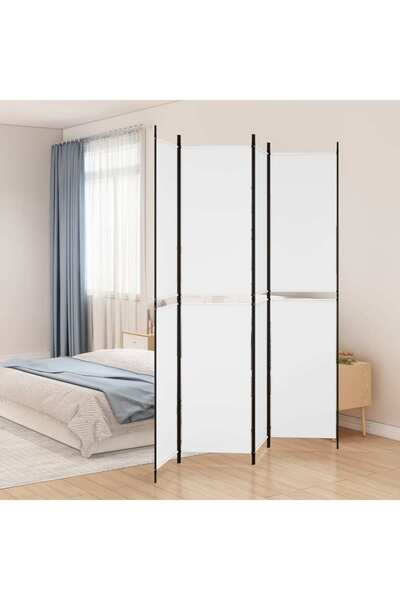 Concept Paravan de cameră cu 4 panouri, alb, 200x220 cm, textil
