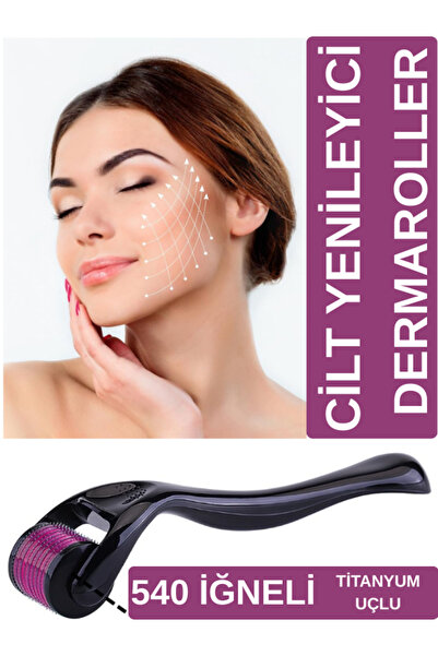 SheMask Dermaroller 540 İğneli Titanyum Uçlu Cilt Bakımı Cilt Yüz Vücut Saç M...