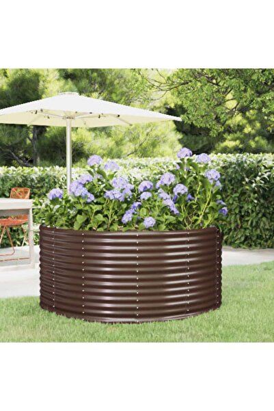 Concept Jardinieră de grădină, maro, 140x140x68 cm, oțel