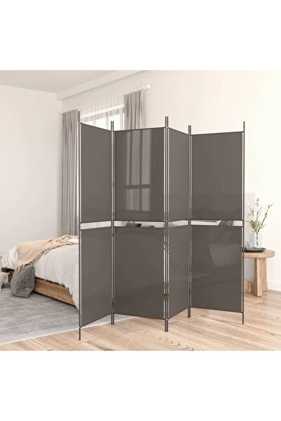 Concept Paravan de cameră cu 4 panouri, antracit, 200x220 cm, textil
