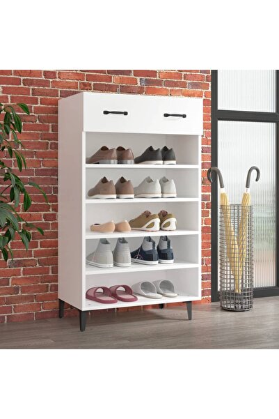 Concept Pantofar, alb, 60x35x105 cm, lemn compozit