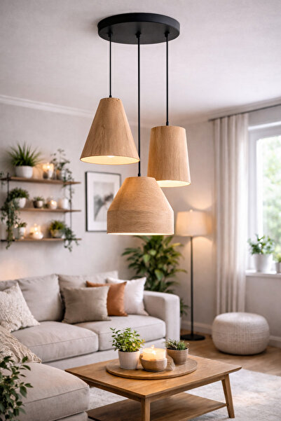 DREAM MODE Stone 3’lü Beton Dokulu Sarkıt Avize Bohem & Pinterest Tarzı Moder...