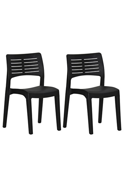 Concept Καρέκλες κήπου, 2 τεμ., ανθρακί, πολυπροπυλένιο