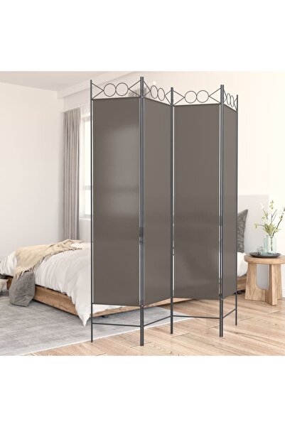 Concept Paravan de cameră cu 4 panouri, antracit, 160x220 cm, textil