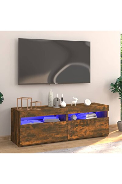 Concept Comodă TV cu lumini LED, stejar fumuriu, 120x35x40 cm