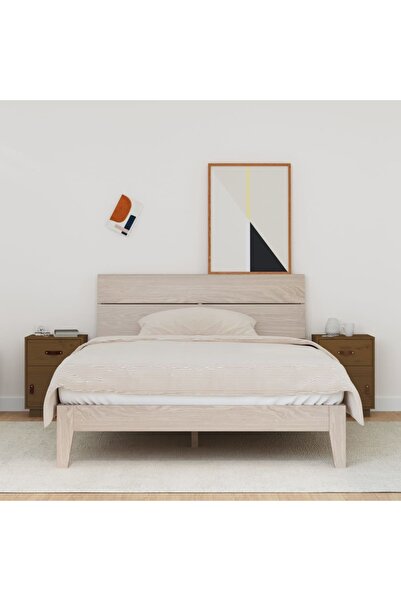 Concept Noptiere, 2 buc, maro miere, 40x34x55 cm, lemn masiv de pin