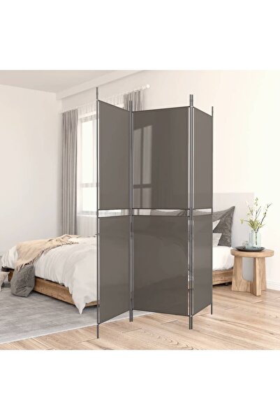 Concept Paravan de cameră cu 3 panouri, antracit, 150x220 cm, textil