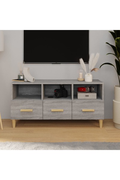 Concept Comodă TV, gri sonoma, 102x36x50 cm, lemn compozit