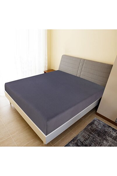 Concept Fitted Bed Sheet with Stretchy, anthracite, 90x200 cm, Cotton
