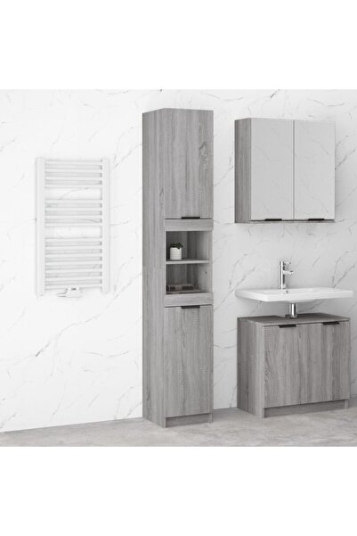 Concept Dulap de baie, sonoma gri, 32x34x188,5 cm, lemn prelucrat