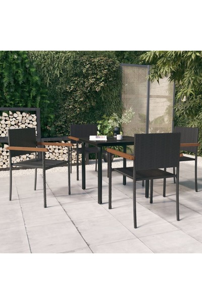 Concept Σετ τραπεζιού κήπου, 5 τεμάχια, μαύρο