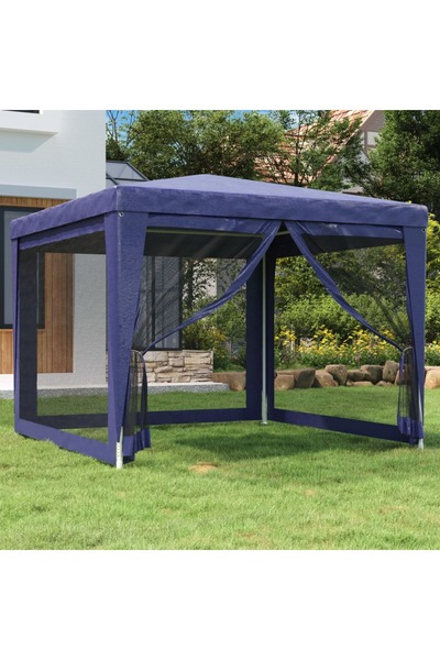 Concept Party tent with 4 mesh walls, blue, 3x3 m, HDPE