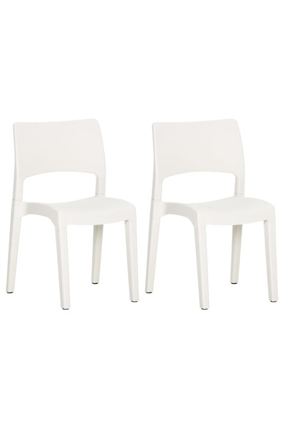 Concept Καρέκλες κήπου, σετ 2 τεμαχίων, λευκές, από πολυπροπυλένιο