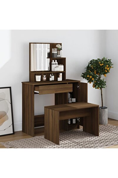 Concept Set măsuță de toaletă, stejar maro, 86,5x35x136 cm