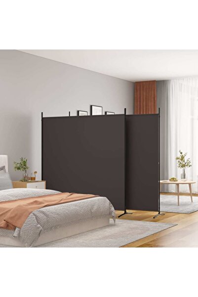 Concept Paravan de cameră cu 3 panouri, maro, 525x180 cm, textil