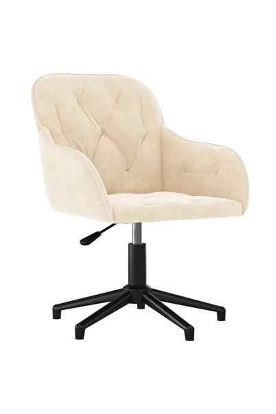 Concept Scaun de birou pivotant, crem, catifea