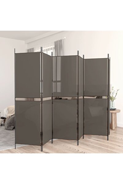 Concept Paravan de cameră cu 6 panouri, antracit, 300x200 cm, textil