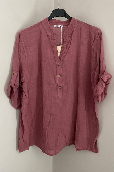 AYASOFYA OTANTIK Women's Italian Cipolla Button Detailed Lapel Collar 100% Co...