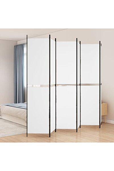 Concept Paravan de cameră cu 6 panouri, alb, 300x220 cm, textil