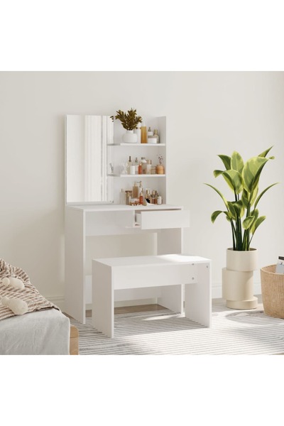 Concept Σετ μπουντουάρ, λευκό, 74,5x40x141 εκ.