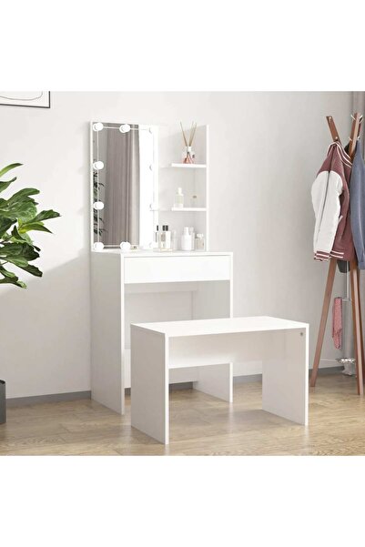 Concept Σετ μπουντουάρ LED, λευκό, επεξεργασμένο ξύλο