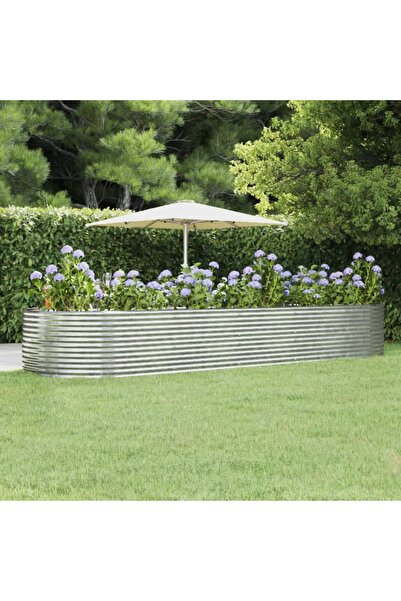 Concept Jardinieră de grădină, argintiu, 447x140x68 cm, oțel