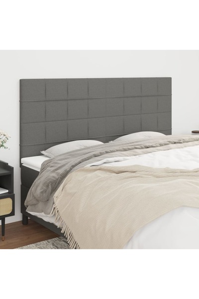 Concept Tăblii de pat, 4 buc, gri închis, 100x5x78/88 cm, textil