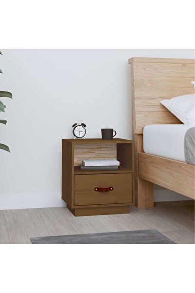 Concept Noptieră, maro miere, 40x34x45 cm, lemn masiv de pin