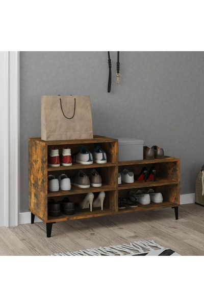 Concept Ράφι παπουτσιών, καπνιστή δρυς, 102x36x60 εκ., επεξεργασμένο ξύλο